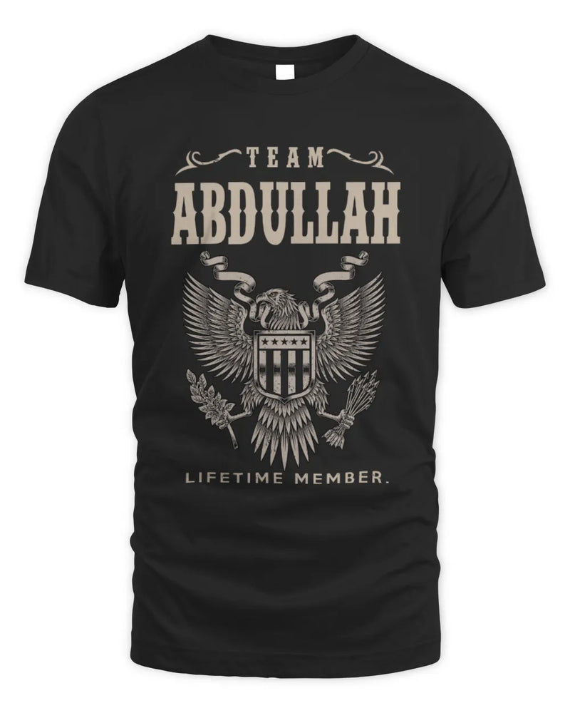 ABDULLAH TP06-K82 – Personalized Classic Style Apparel “Team NAME Lifetime Member” - Unisex Standard T-Shirt - Black