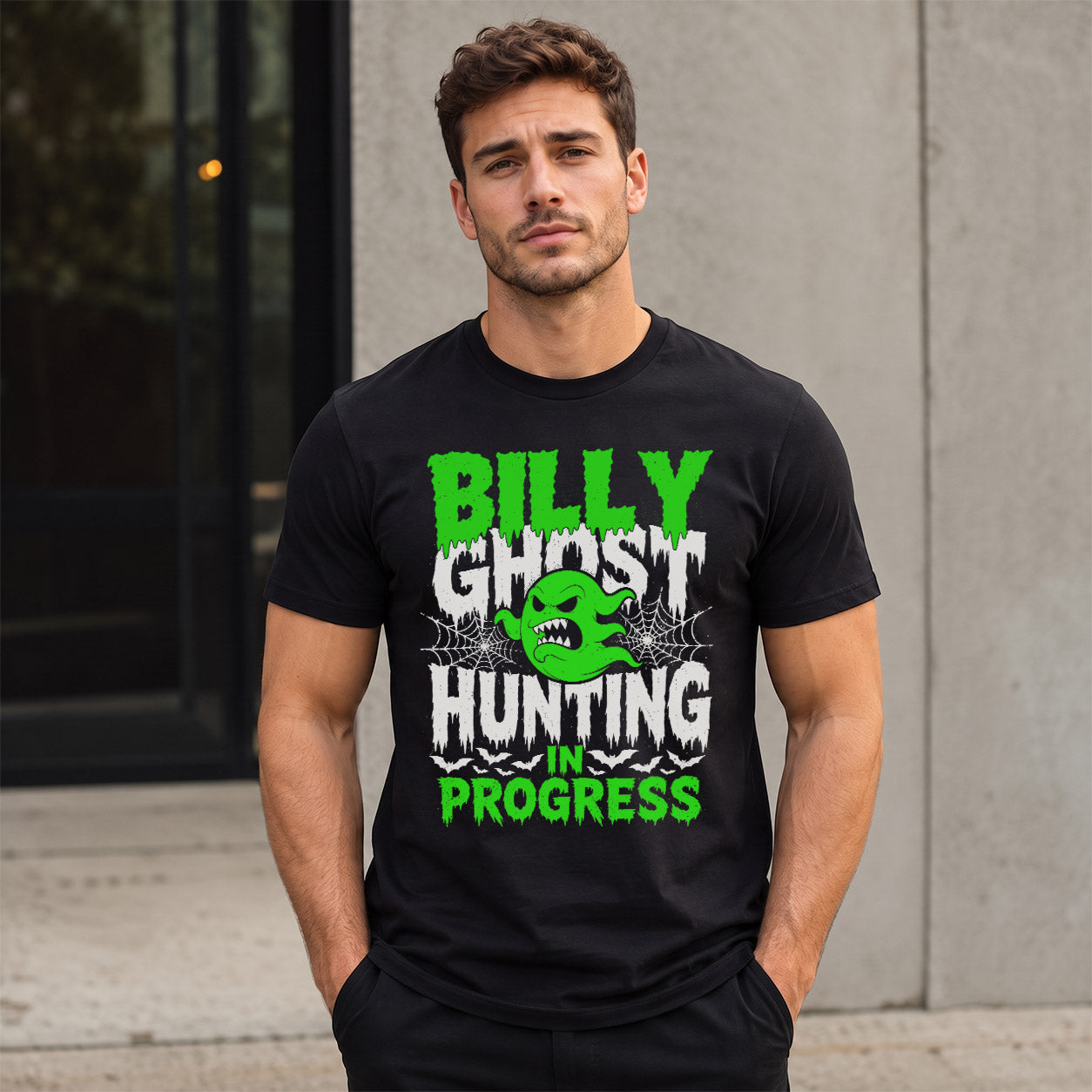 BILLY HW22-K06-109 - NAME Ghost Hunting In Progress Personalized Halloween Shirt