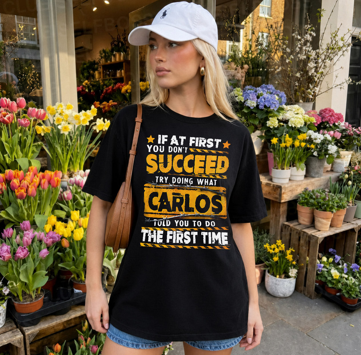 CARLOS TP22-K11-109 - Personalized Funny Quote Apparel “If At First You Don’t Succeed, Try Doing What WANG Told You To Do The First Time”