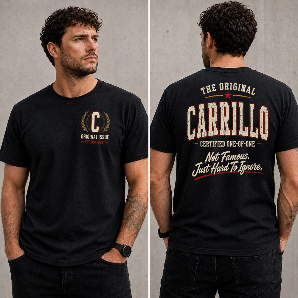 CARRILLO W68-F2-168 – Personalized Original Issue Apparel “The Original NAME Certified One-of-One"