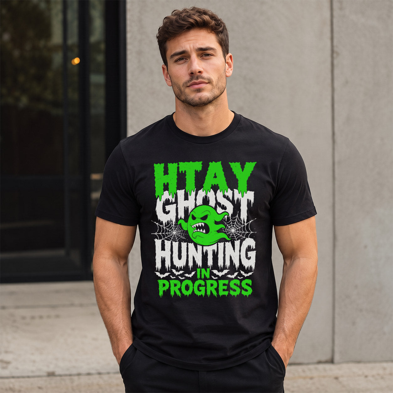 HTAY HW22-K06-109 - NAME Ghost Hunting In Progress Personalized Halloween Shirt
