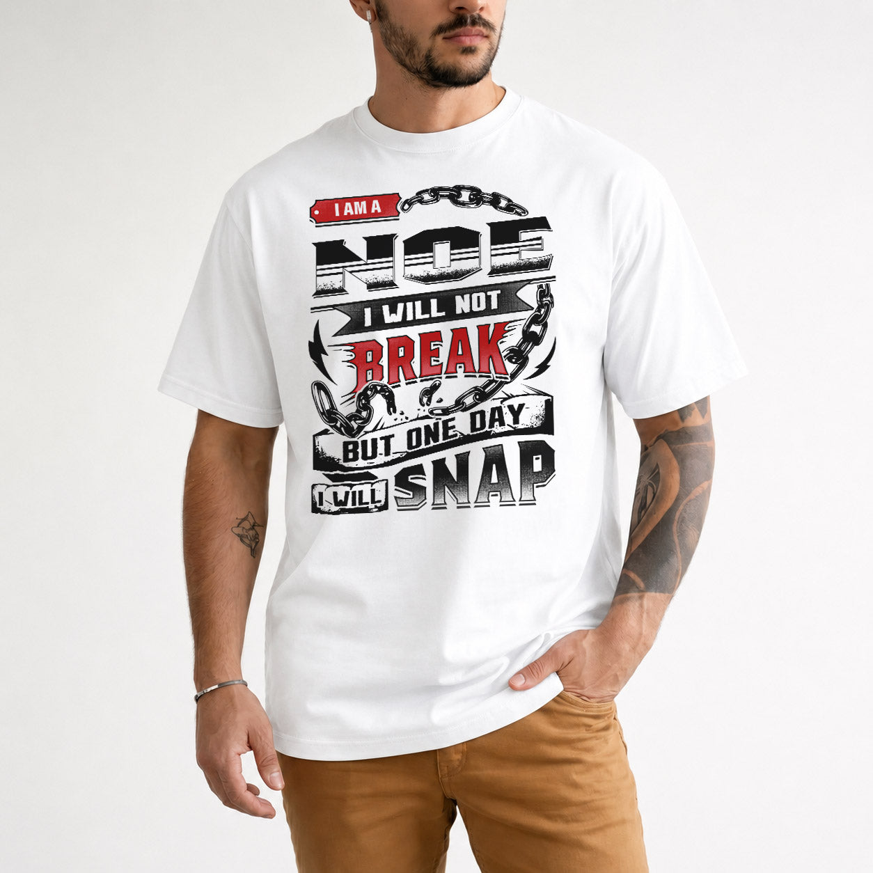 NOE HP28-K4-129 – Personalized Name Quote T-Shirt “I Will Not Break, But One Day I Will Snap”