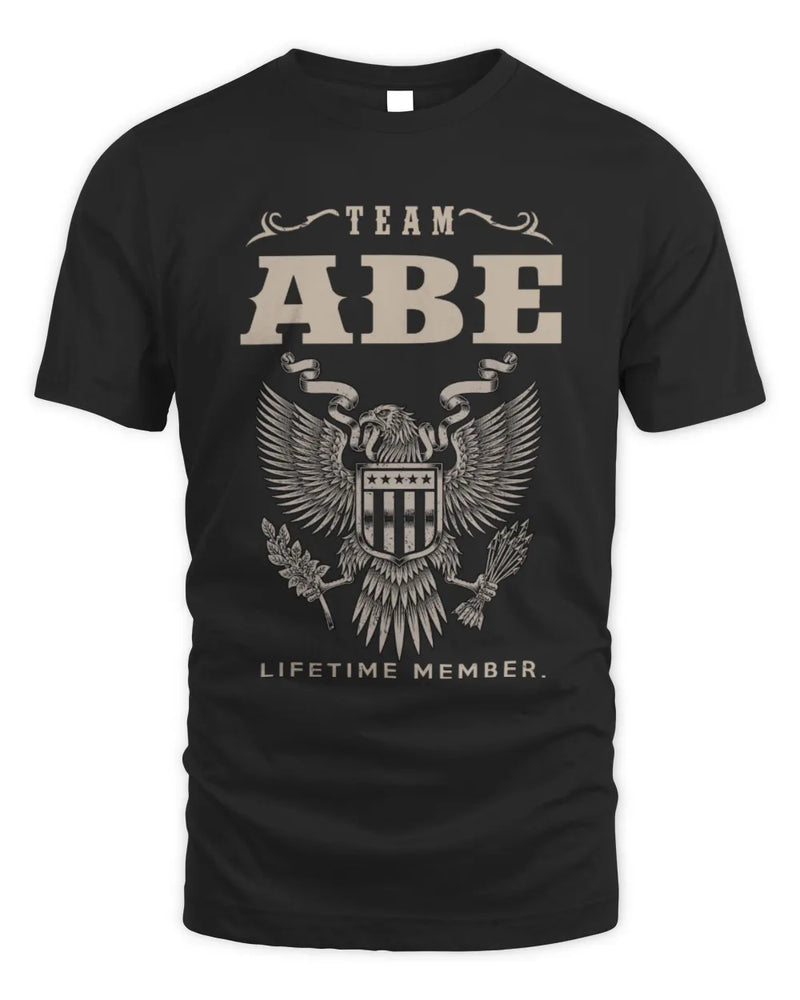 ABE TP06-K82 – Personalized Classic Style Apparel “Team NAME Lifetime Member” - Unisex Standard T-Shirt - Black