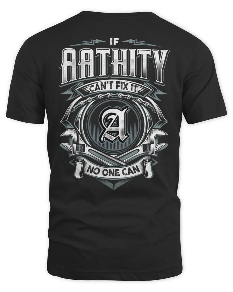 AATHITY AP81-K4-626 - Personalized Ahmed Quote Apparel “If Ahmed Can't Fix It, No One Can” - Unisex Standard T-Shirt - Black