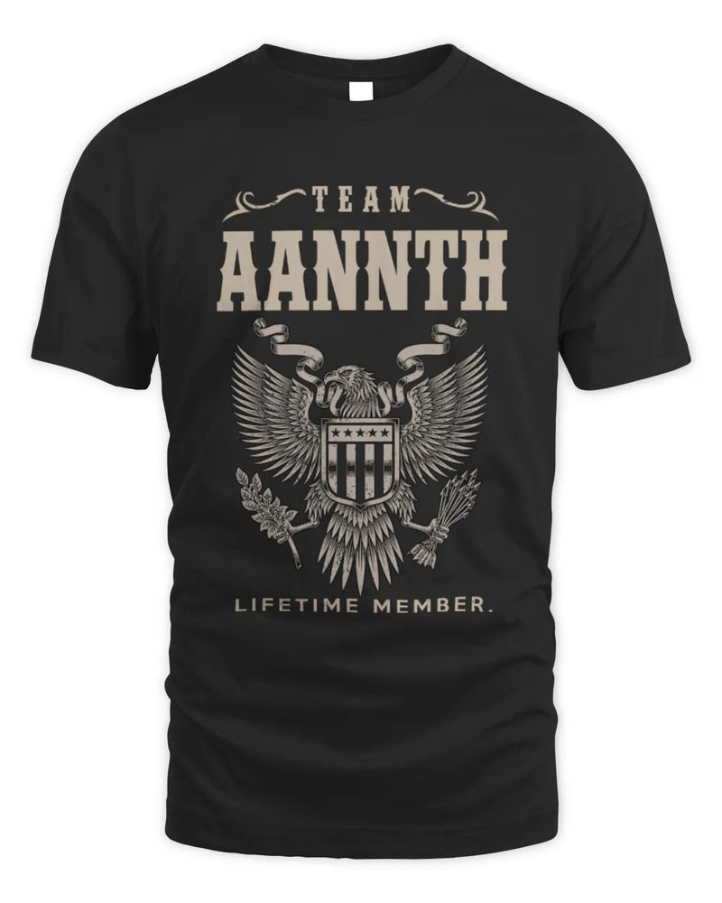 AANNTH TP06-K82 – Personalized Classic Style Apparel “Team NAME Lifetime Member” - Unisex Standard T-Shirt - Black