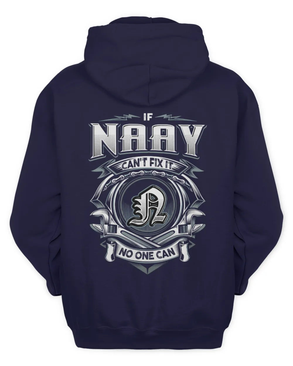 NAAY AP81-K4-626 - Personalized Ahmed Quote Apparel “If Ahmed Can't Fix It, No One Can” - Unisex Hoodie - Navy