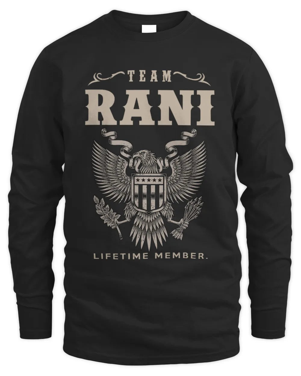 RANI TP06-K82 – Personalized Classic Style Apparel “Team NAME Lifetime Member” - Men's Long Sleeved T-Shirt - Black