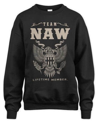 NAW TP06-K82 – Personalized Classic Style Apparel “Team NAME Lifetime Member” - Unisex Sweatshirt - Black