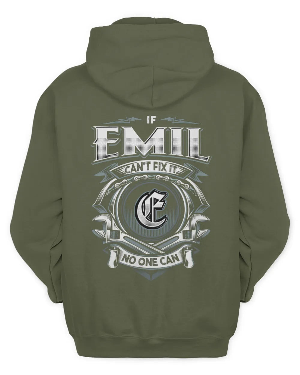 EMIL AP81-K4-626 - Personalized Ahmed Quote Apparel “If Ahmed Can't Fix It, No One Can” - Unisex Hoodie - Military Green