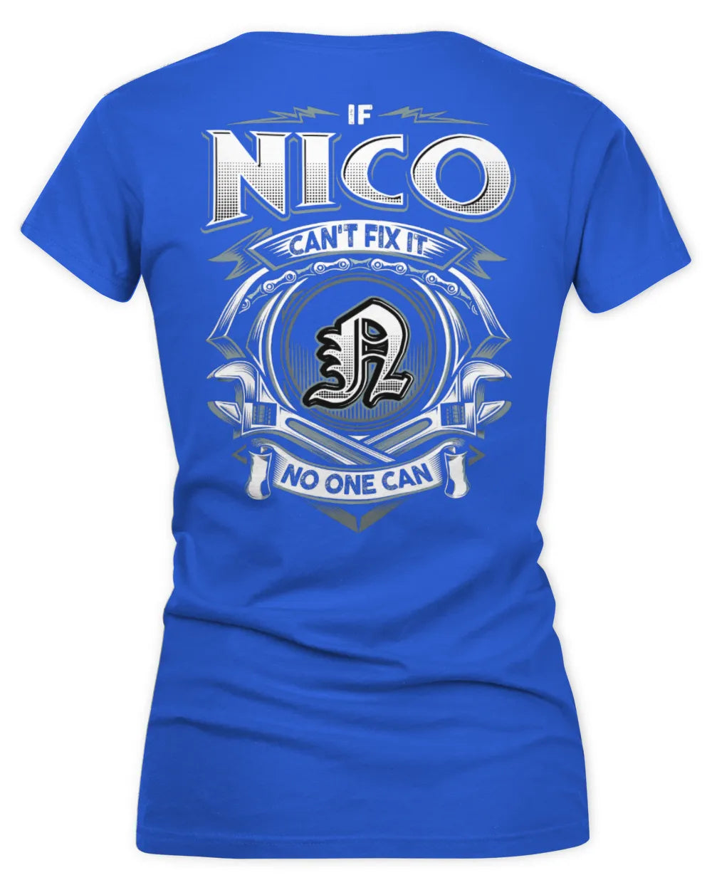 NICO AP81-K4-626 - Personalized Ahmed Quote Apparel “If Ahmed Can't Fix It, No One Can” - Women's V-Neck T-Shirt - Royal