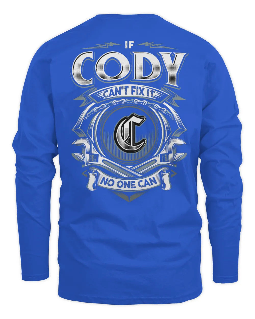 CODY AP81-K4-626 - Personalized Ahmed Quote Apparel “If Ahmed Can't Fix It, No One Can” - Men's Long Sleeved T-Shirt - Royal