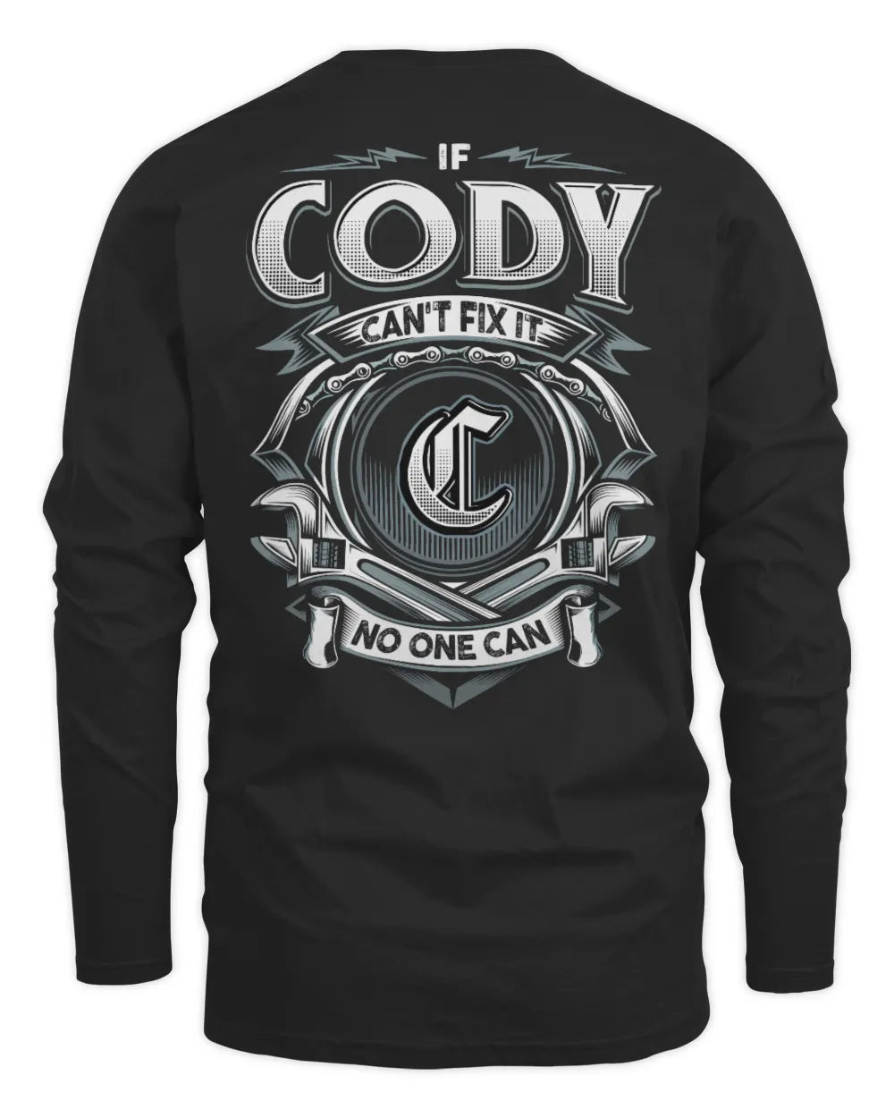 CODY AP81-K4-626 - Personalized Ahmed Quote Apparel “If Ahmed Can't Fix It, No One Can” - Men's Long Sleeved T-Shirt - Black