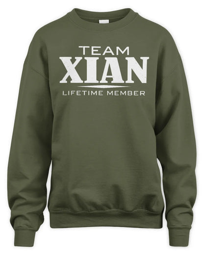 XIAN BL62-K4-128 - Personalized “Team NAME Lifetime Member” - Unisex Sweatshirt - Military Green
