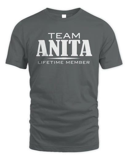 ANITA BL62-K4-128 - Personalized “Team NAME Lifetime Member” - Unisex Standard T-Shirt - Charcoal
