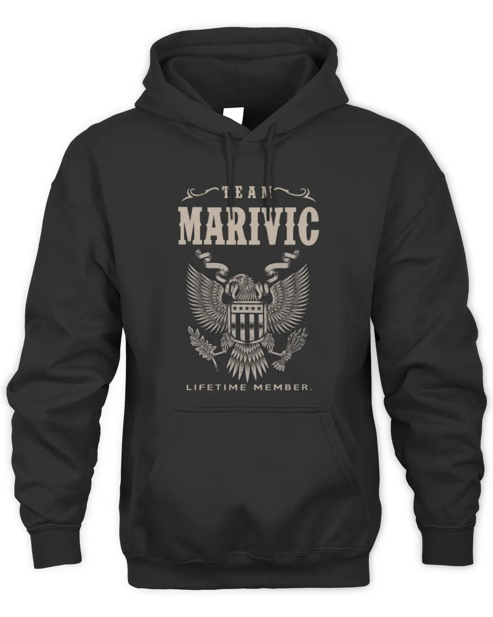 MARIVIC TP06-K82 – Personalized Classic Style Apparel “Team NAME Lifetime Member” - Unisex Hoodie - Black