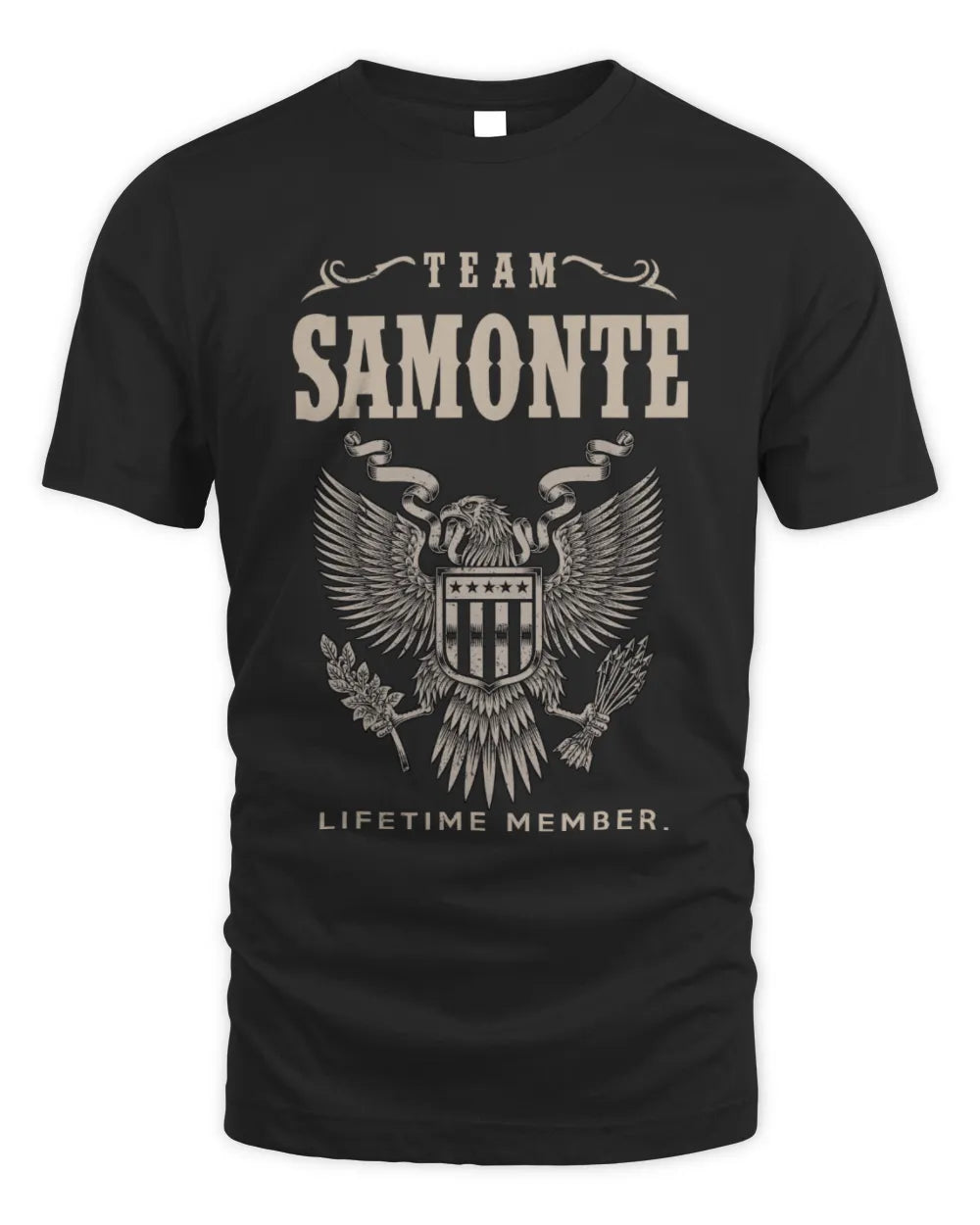 SAMONTE TP06-K82 – Personalized Classic Style Apparel “Team NAME Lifetime Member” - Unisex Standard T-Shirt - Black