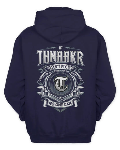 THNAAKR AP81-K4-626 - Personalized Ahmed Quote Apparel “If Ahmed Can't Fix It, No One Can” - Unisex Hoodie - Navy