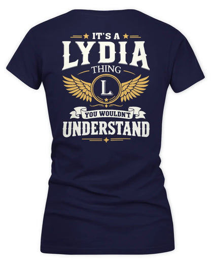 LYDIA KT06-M008 It’s a [NAME] Thing – You Wouldn’t Understand | Personalized Vintage T-Shirt - Women's V-Neck T-Shirt - Navy