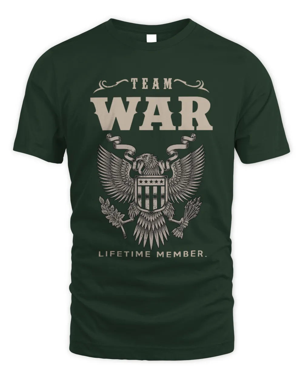 WAR TP06-K82 – Personalized Classic Style Apparel “Team NAME Lifetime Member” - Unisex Standard T-Shirt - Forest Green