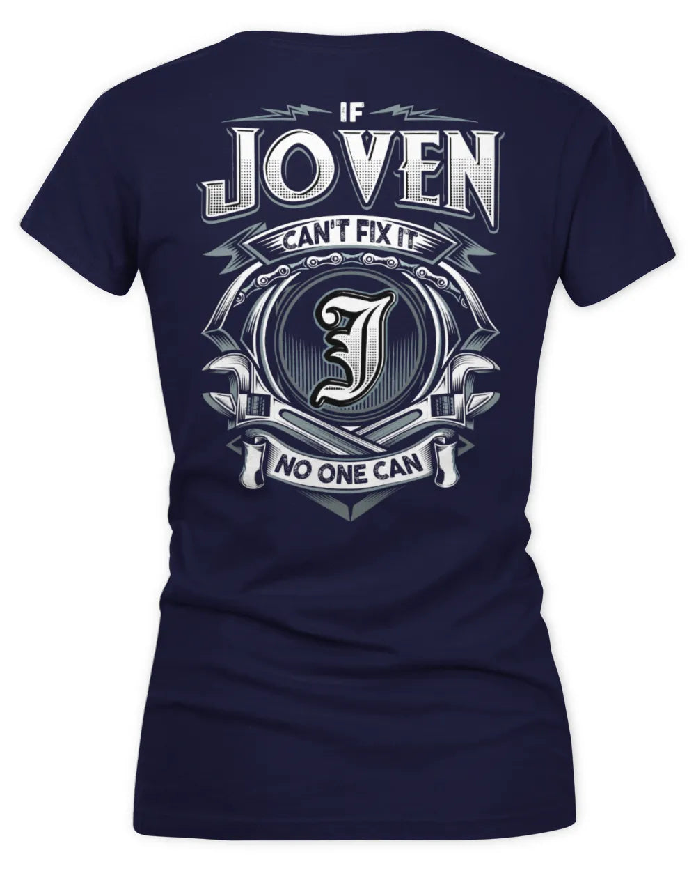 JOVEN AP81-K4-626 - Personalized Ahmed Quote Apparel “If Ahmed Can't Fix It, No One Can” - Women's V-Neck T-Shirt - Navy