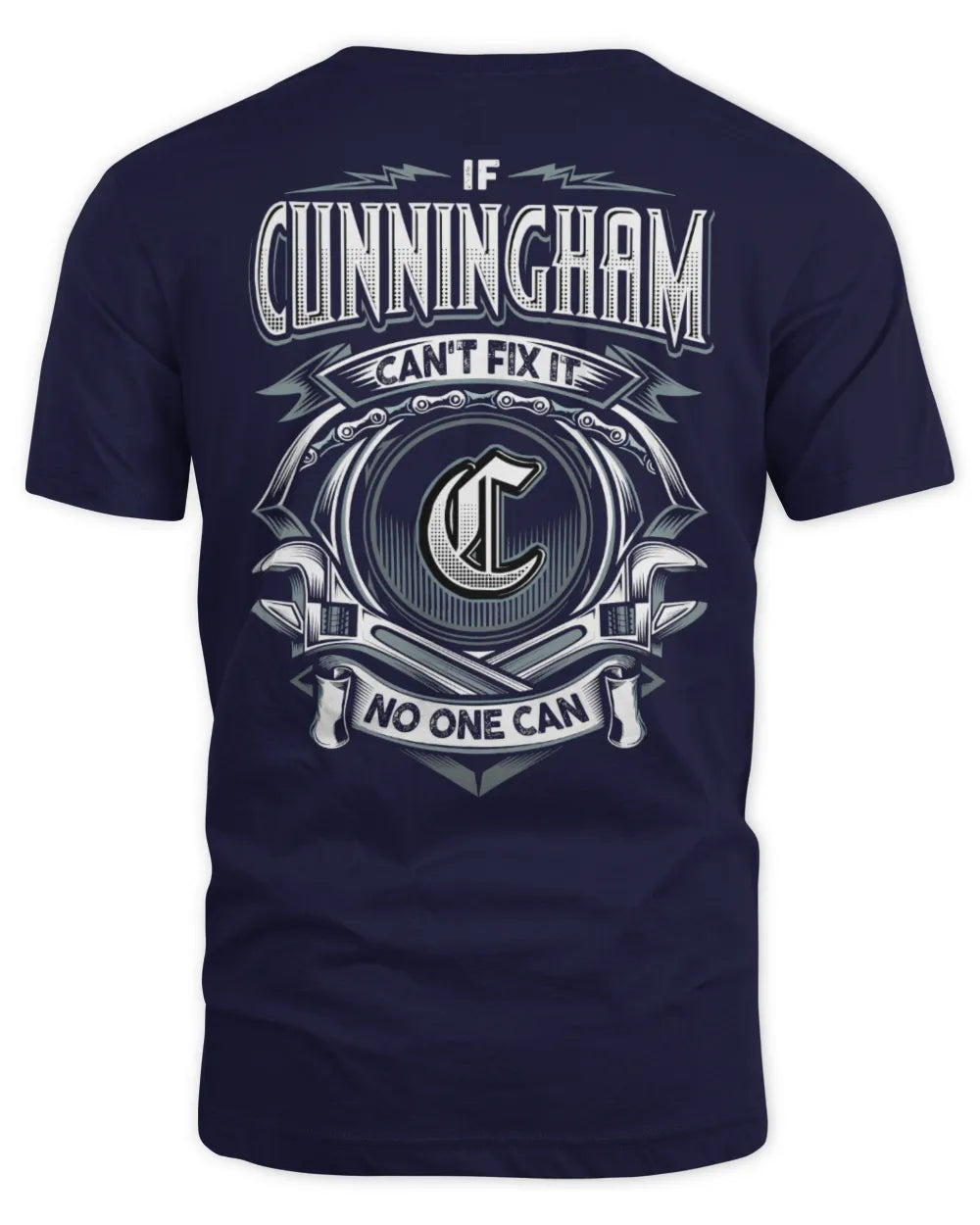 CUNNINGHAM AP81-K4-626 - Personalized Ahmed Quote Apparel “If Ahmed Can't Fix It, No One Can” - Unisex Standard T-Shirt - Navy