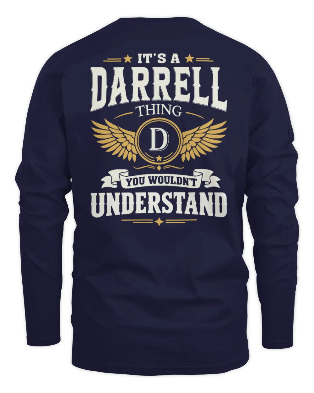 DARRELL KT06-M008 It’s a [NAME] Thing – You Wouldn’t Understand | Personalized Vintage T-Shirt - Men's Long Sleeved T-Shirt - Navy
