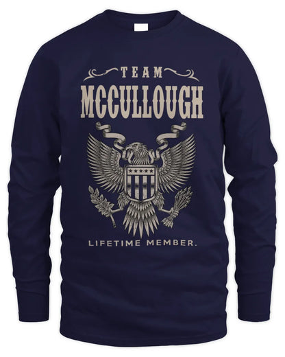 MCCULLOUGH TP06-K82 – Personalized Classic Style Apparel “Team NAME Lifetime Member” - Men's Long Sleeved T-Shirt - Navy