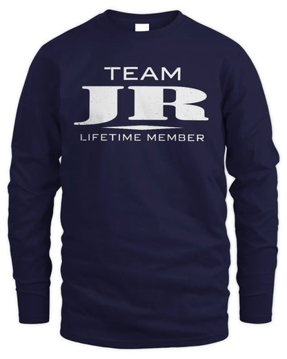 JR BL62-K4-128 - Personalized “Team NAME Lifetime Member” - Men's Long Sleeved T-Shirt - Navy