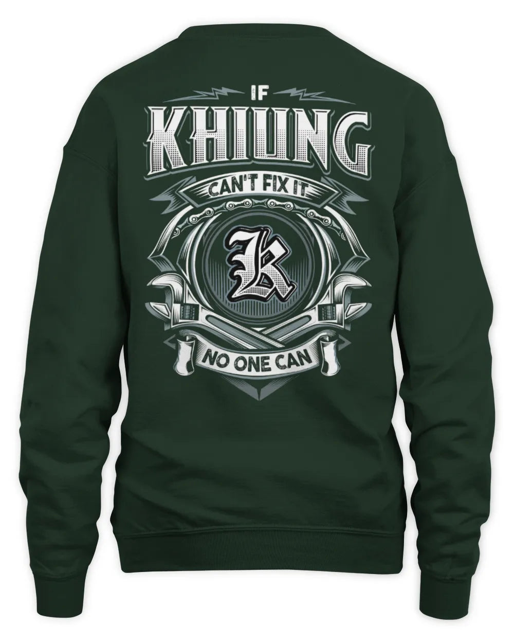 KHIUNG AP81-K4-626 - Personalized Ahmed Quote Apparel “If Ahmed Can't Fix It, No One Can” - Unisex Sweatshirt - Forest Green