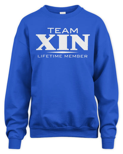 XIN BL62-K4-128 - Personalized “Team NAME Lifetime Member” - Unisex Sweatshirt - Royal