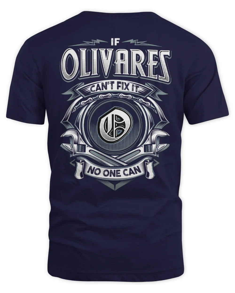 OLIVARES AP81-K4-626 - Personalized Ahmed Quote Apparel “If Ahmed Can't Fix It, No One Can” - Unisex Standard T-Shirt - Navy