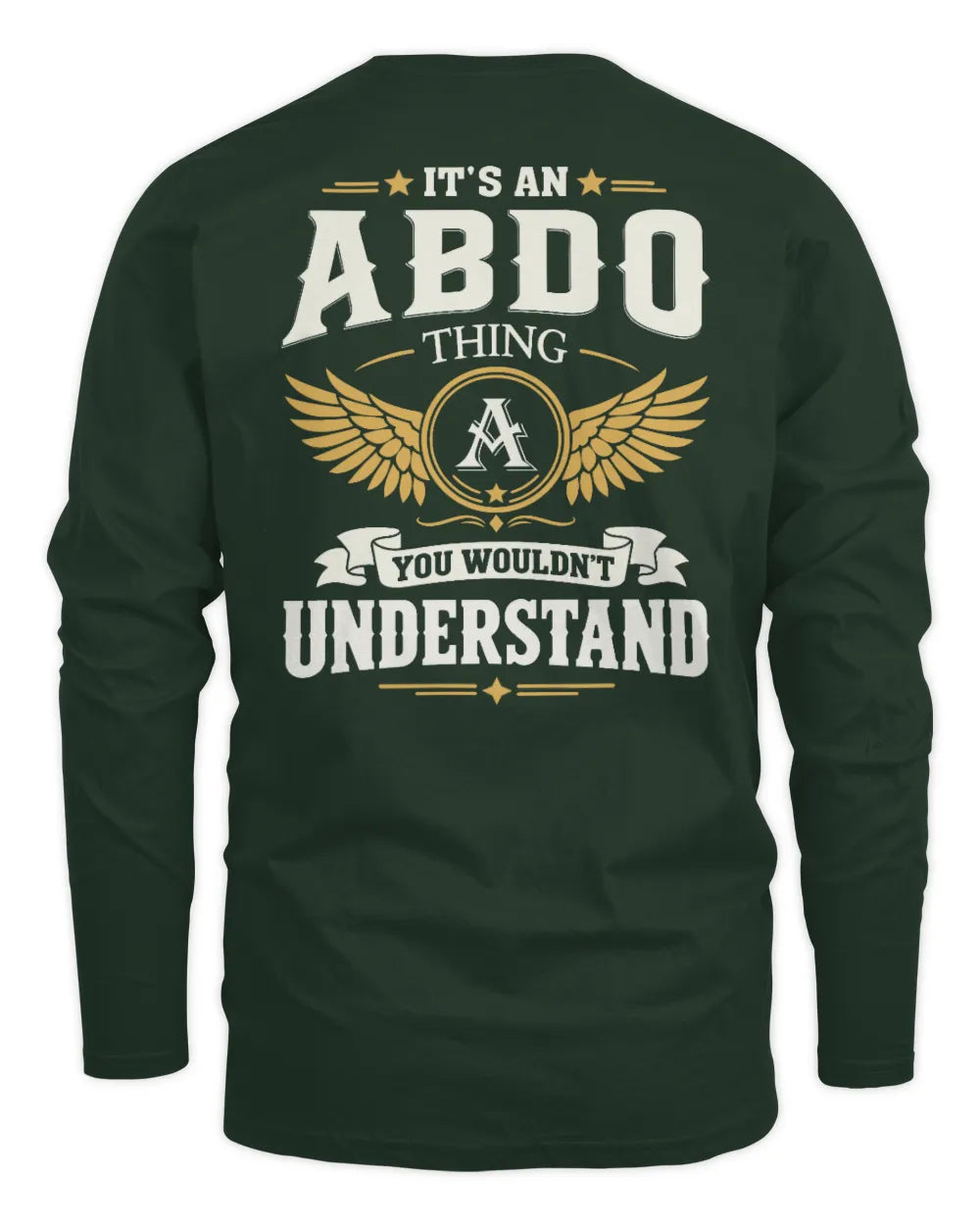 ABDO KT06-M008 It’s a [NAME] Thing – You Wouldn’t Understand | Personalized Vintage T-Shirt - Men's Long Sleeved T-Shirt - Forest Green