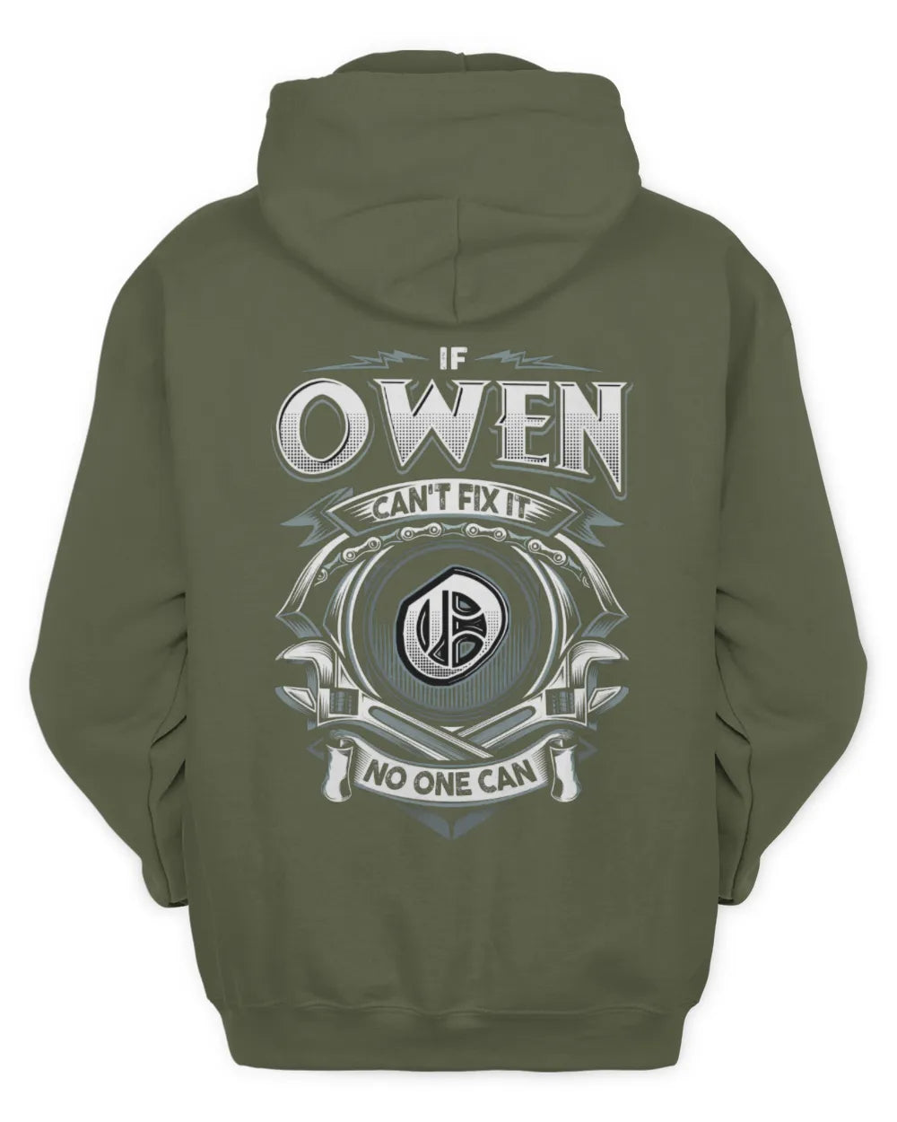 OWEN AP81-K4-626 - Personalized Ahmed Quote Apparel “If Ahmed Can't Fix It, No One Can” - Unisex Hoodie - Military Green