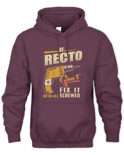 RECTO TP22-K4-228 - Personalized Handyman T-Shirt “If AARON Can’t Fix It, We’re All Screwed” - Unisex Hoodie - Maroon