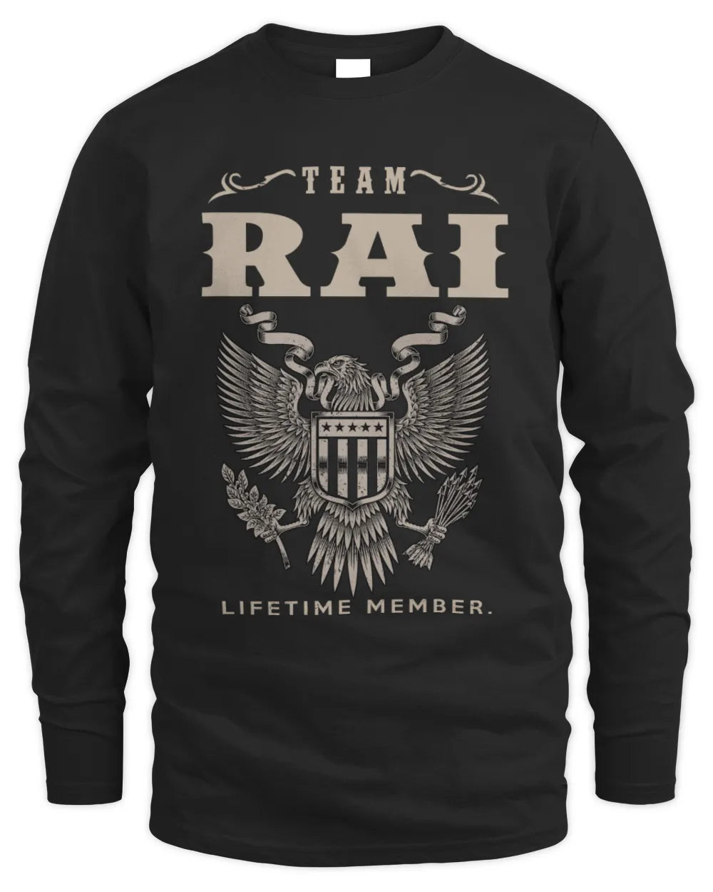 RAI TP06-K82 – Personalized Classic Style Apparel “Team NAME Lifetime Member” - Men's Long Sleeved T-Shirt - Black