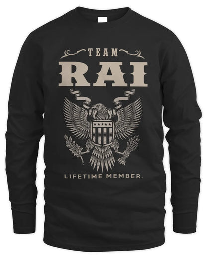 RAI TP06-K82 – Personalized Classic Style Apparel “Team NAME Lifetime Member” - Men's Long Sleeved T-Shirt - Black