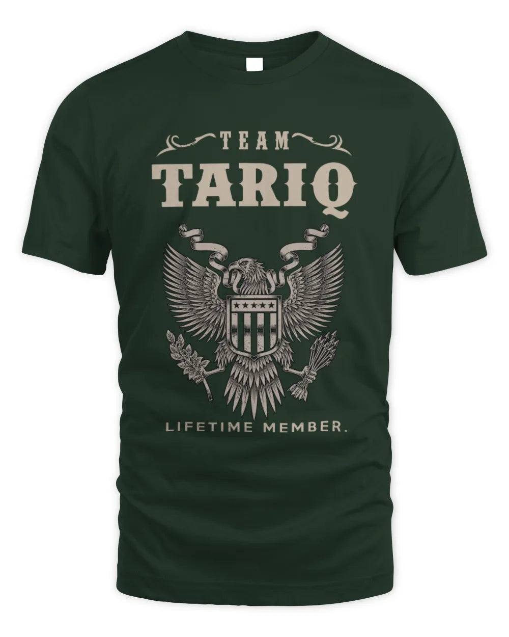 TARIQ TP06-K82 – Personalized Classic Style Apparel “Team NAME Lifetime Member” - Unisex Standard T-Shirt - Forest Green