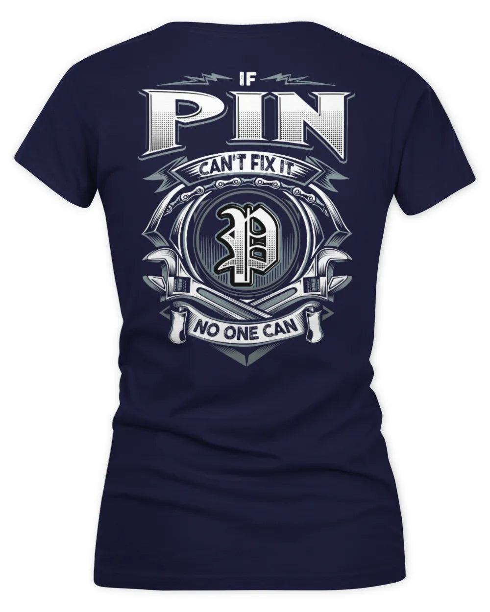 PIN AP81-K4-626 - Personalized Ahmed Quote Apparel “If Ahmed Can't Fix It, No One Can” - Women's V-Neck T-Shirt - Navy