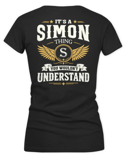 SIMON KT06-M008 It’s a [NAME] Thing – You Wouldn’t Understand | Personalized Vintage T-Shirt - Women's V-Neck T-Shirt - Black
