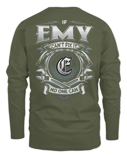 EMY AP81-K4-626 - Personalized Ahmed Quote Apparel “If Ahmed Can't Fix It, No One Can” - Men's Long Sleeved T-Shirt - Military Green