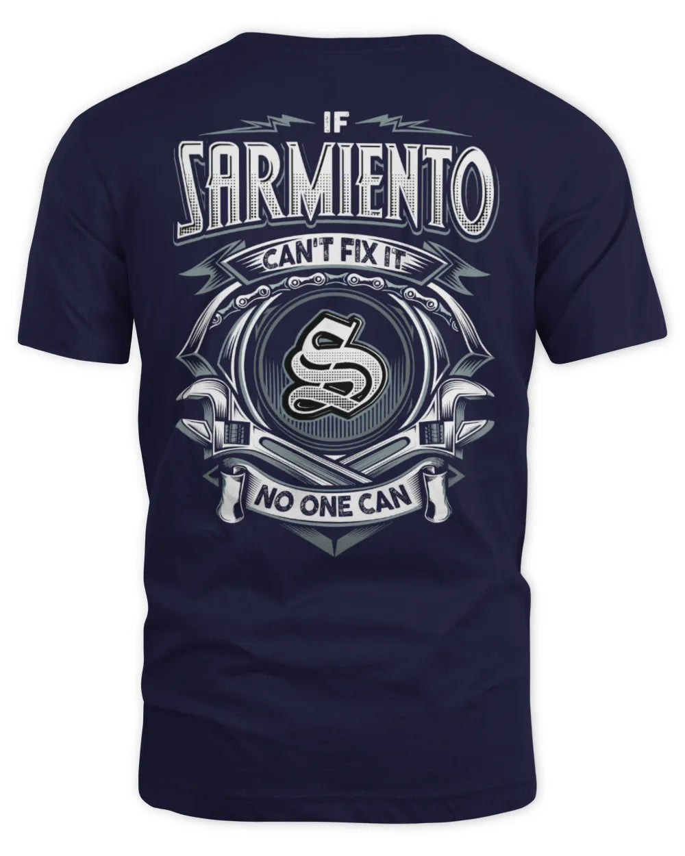 SARMIENTO AP81-K4-626 - Personalized Ahmed Quote Apparel “If Ahmed Can't Fix It, No One Can” - Unisex Standard T-Shirt - Navy