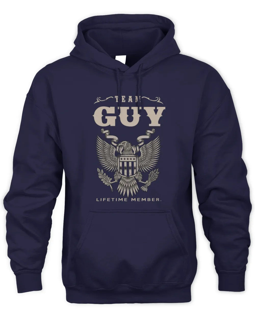 GUY TP06-K82 – Personalized Classic Style Apparel “Team NAME Lifetime Member” - Unisex Hoodie - Navy