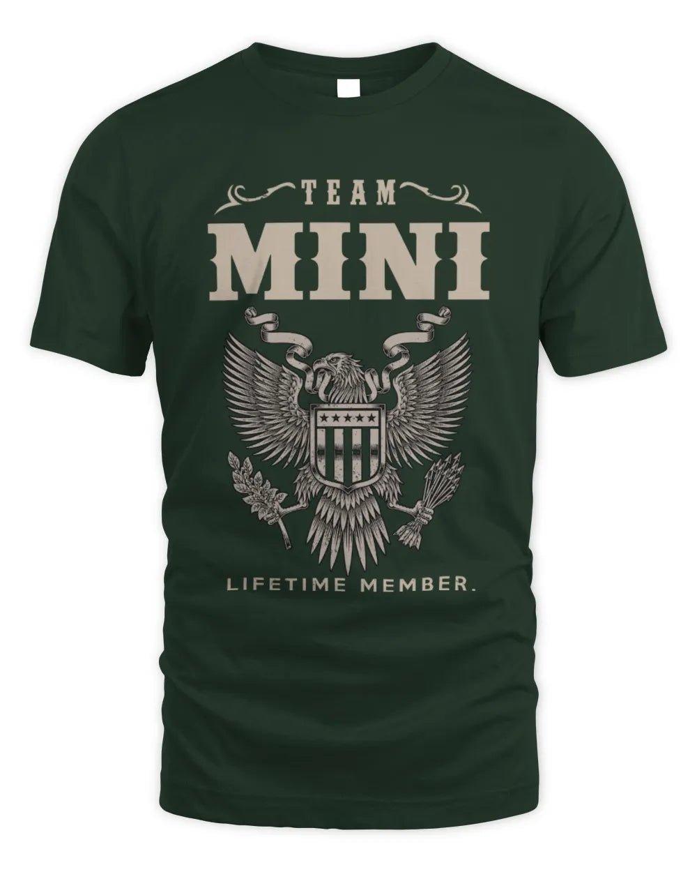 MINI TP06-K82 – Personalized Classic Style Apparel “Team NAME Lifetime Member” - Unisex Standard T-Shirt - Forest Green