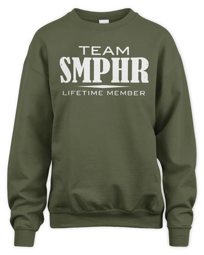 SMPHR BL62-K4-128 - Personalized “Team NAME Lifetime Member” - Unisex Sweatshirt - Military Green