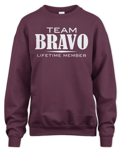 BRAVO BL62-K4-128 - Personalized “Team NAME Lifetime Member” - Unisex Sweatshirt - Maroon