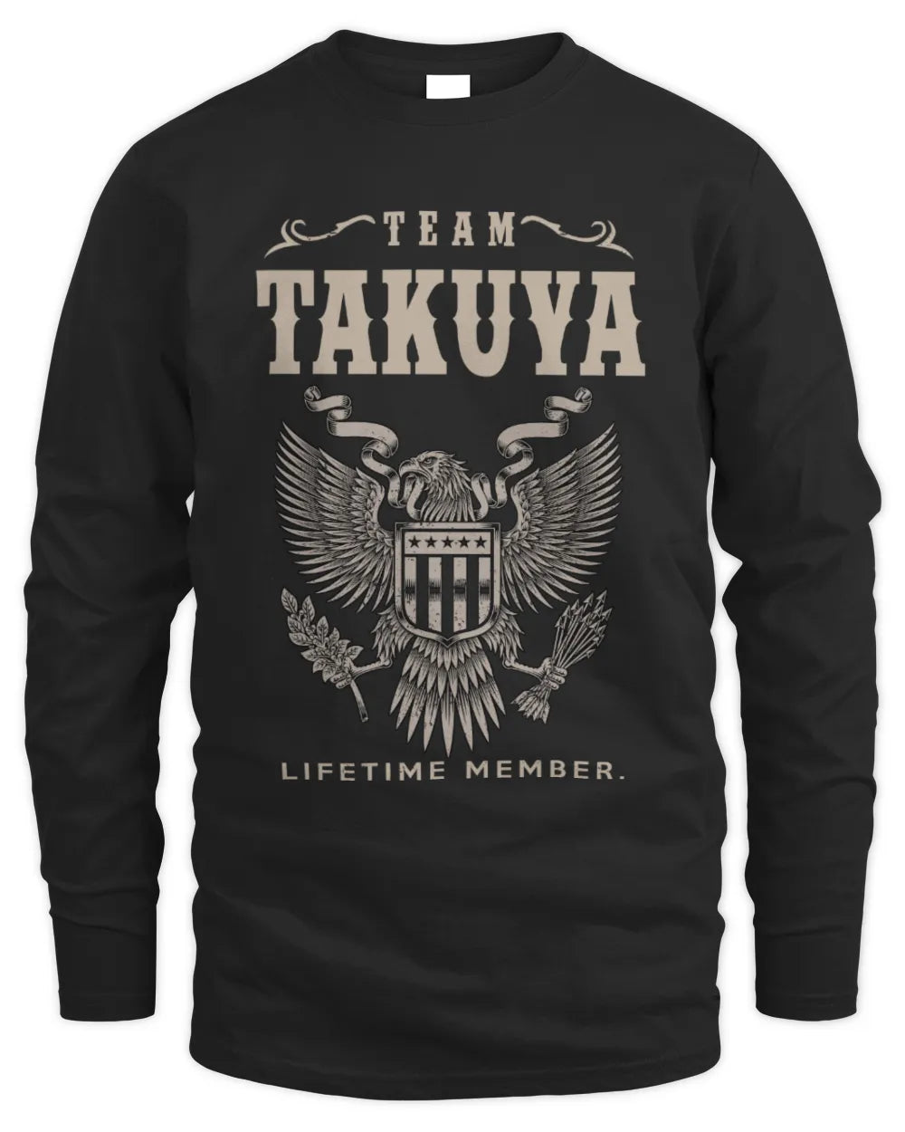 TAKUYA TP06-K82 – Personalized Classic Style Apparel “Team NAME Lifetime Member” - Men's Long Sleeved T-Shirt - Black