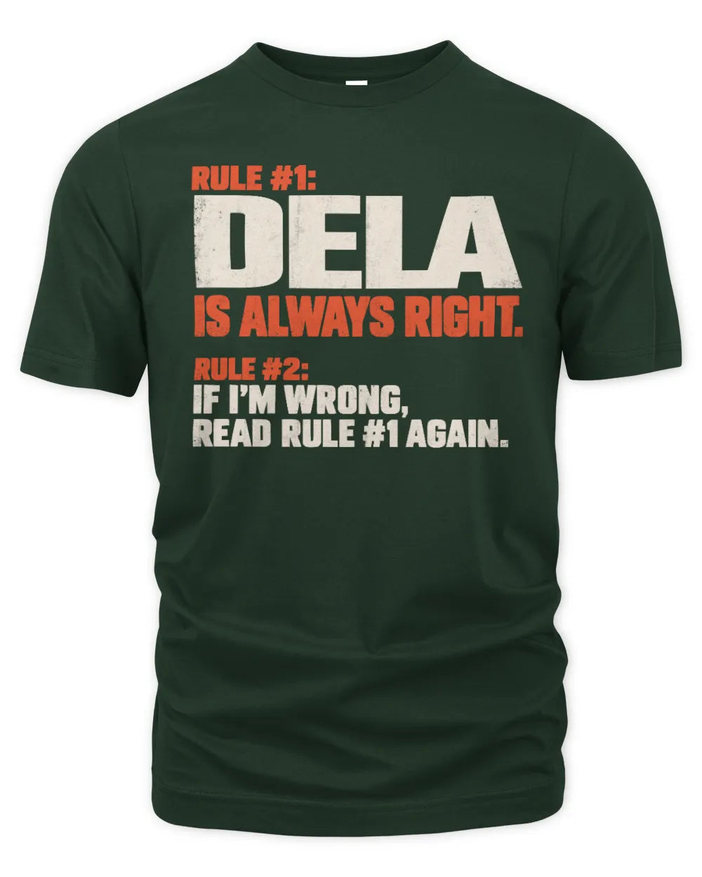 DELA NP1-H006 - Always Right Personalized Name T-Shirt – Funny Custom Name Shirt - Unisex Standard T-Shirt - Forest Green