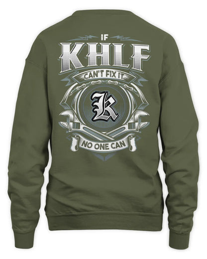 KHLF AP81-K4-626 - Personalized Ahmed Quote Apparel “If Ahmed Can't Fix It, No One Can” - Unisex Sweatshirt - Military Green