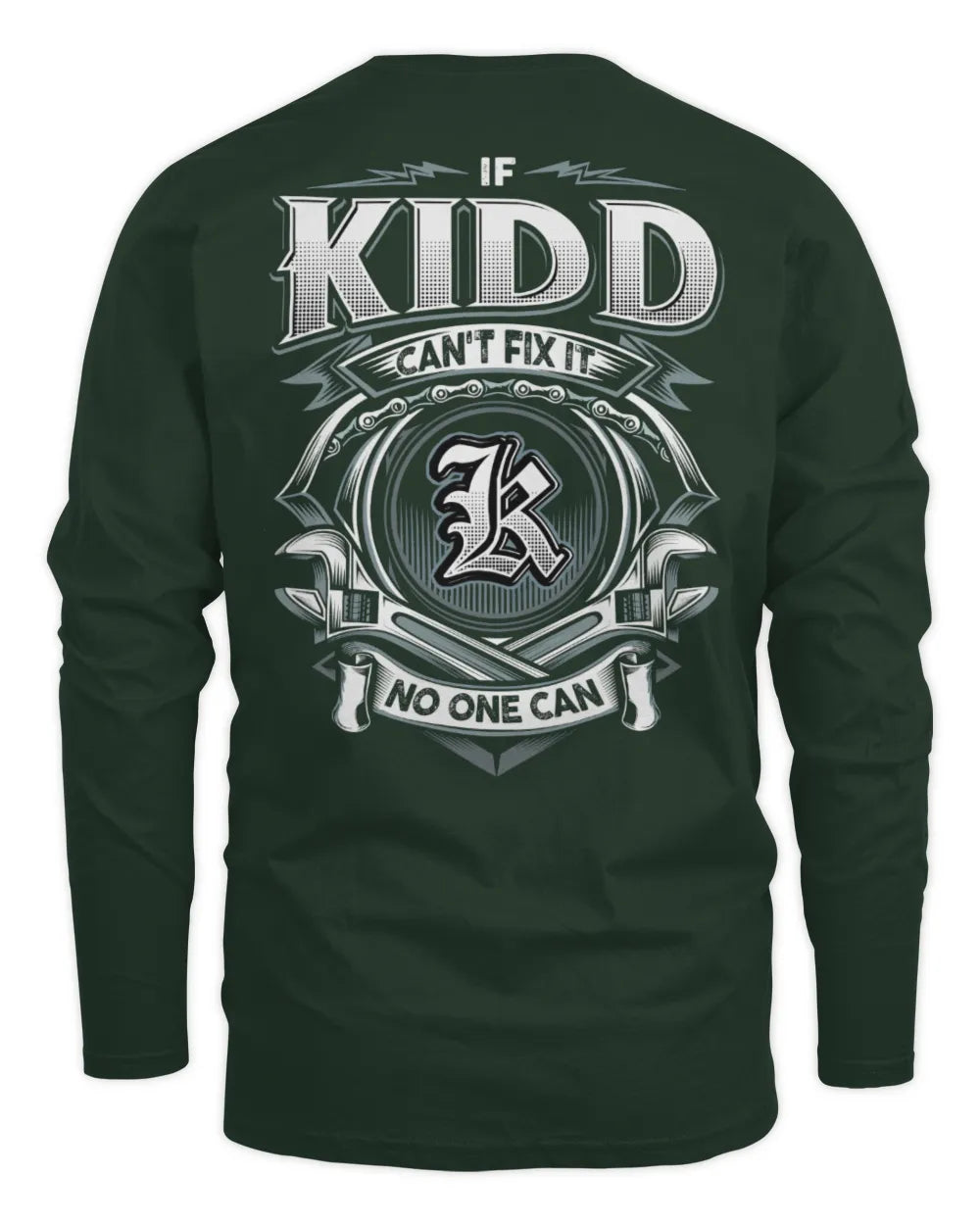KIDD AP81-K4-626 - Personalized Ahmed Quote Apparel “If Ahmed Can't Fix It, No One Can” - Men's Long Sleeved T-Shirt - Forest Green