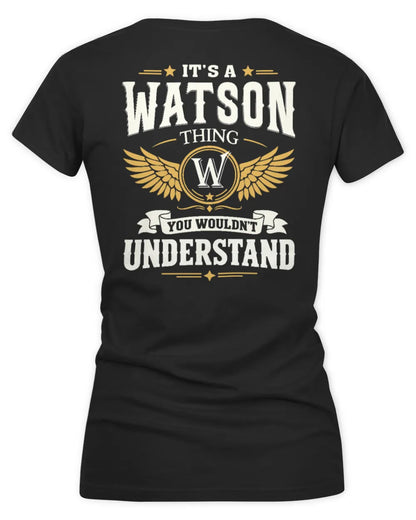WATSON KT06-M008 It’s a [NAME] Thing – You Wouldn’t Understand | Personalized Vintage T-Shirt - Women's V-Neck T-Shirt - Black